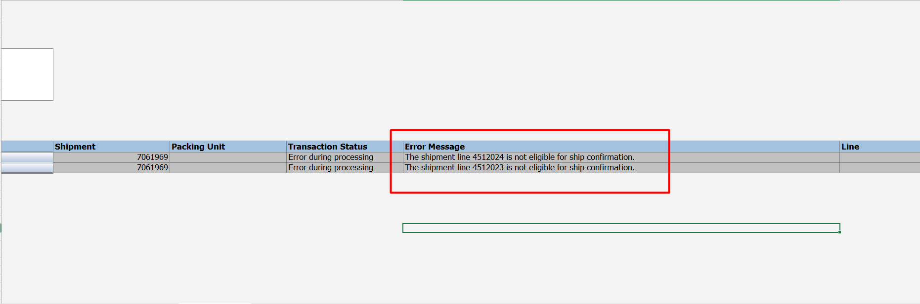 Error During Shipment Confirmation via FBDI Template — Cloud Customer ...