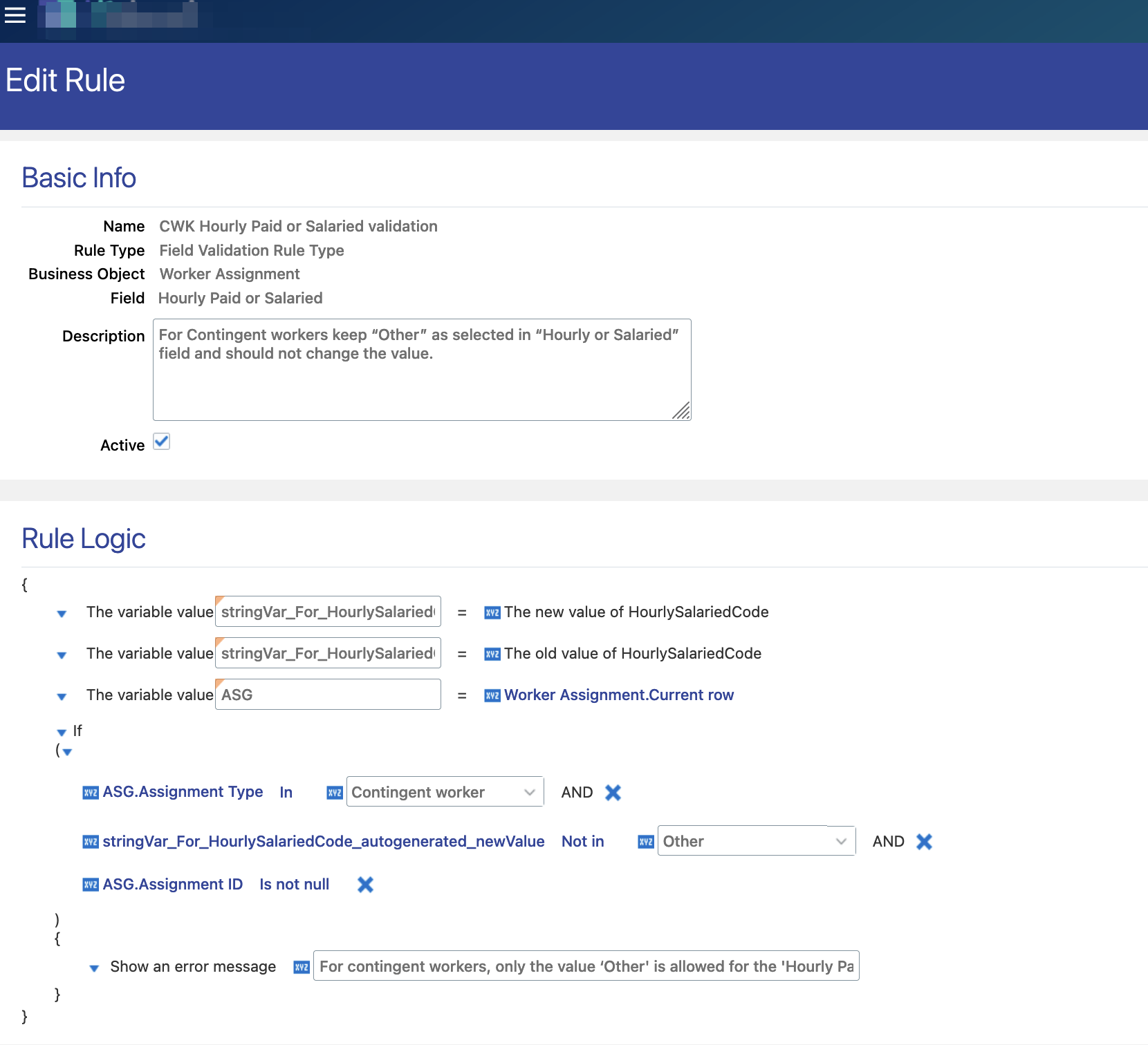 Field Validation Rule Fails for Global Transfer Transactions Only When ...