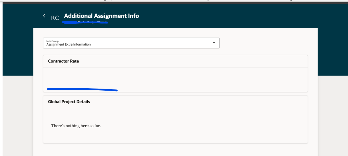 Unable to see data for one of the Additional Assignment Info section in ...