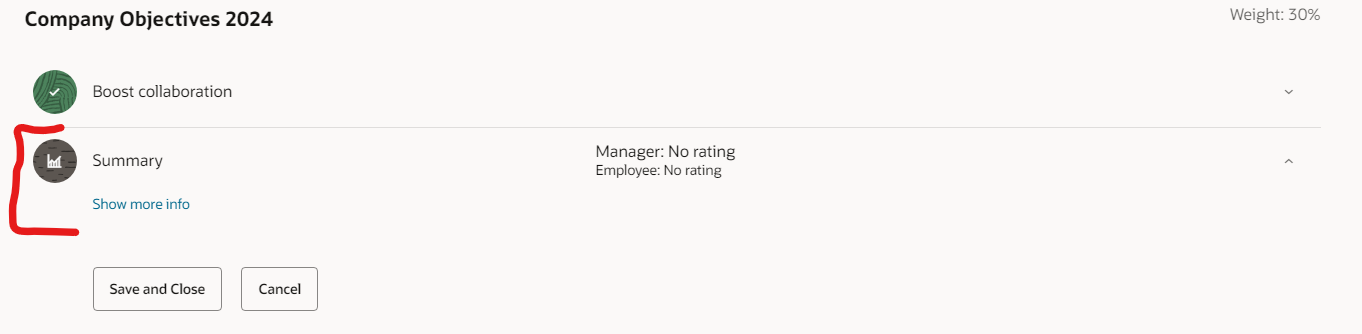 How to display the goal summary section value? — Cloud Customer Connect