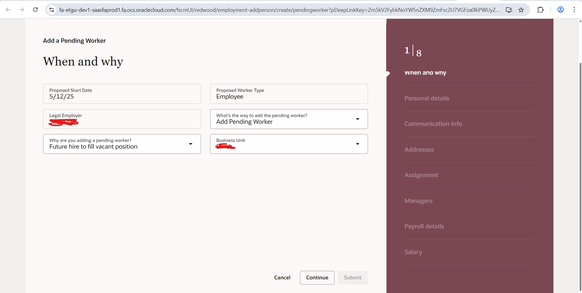 Submit button not working for Redwood Pending Worker — Cloud Customer ...