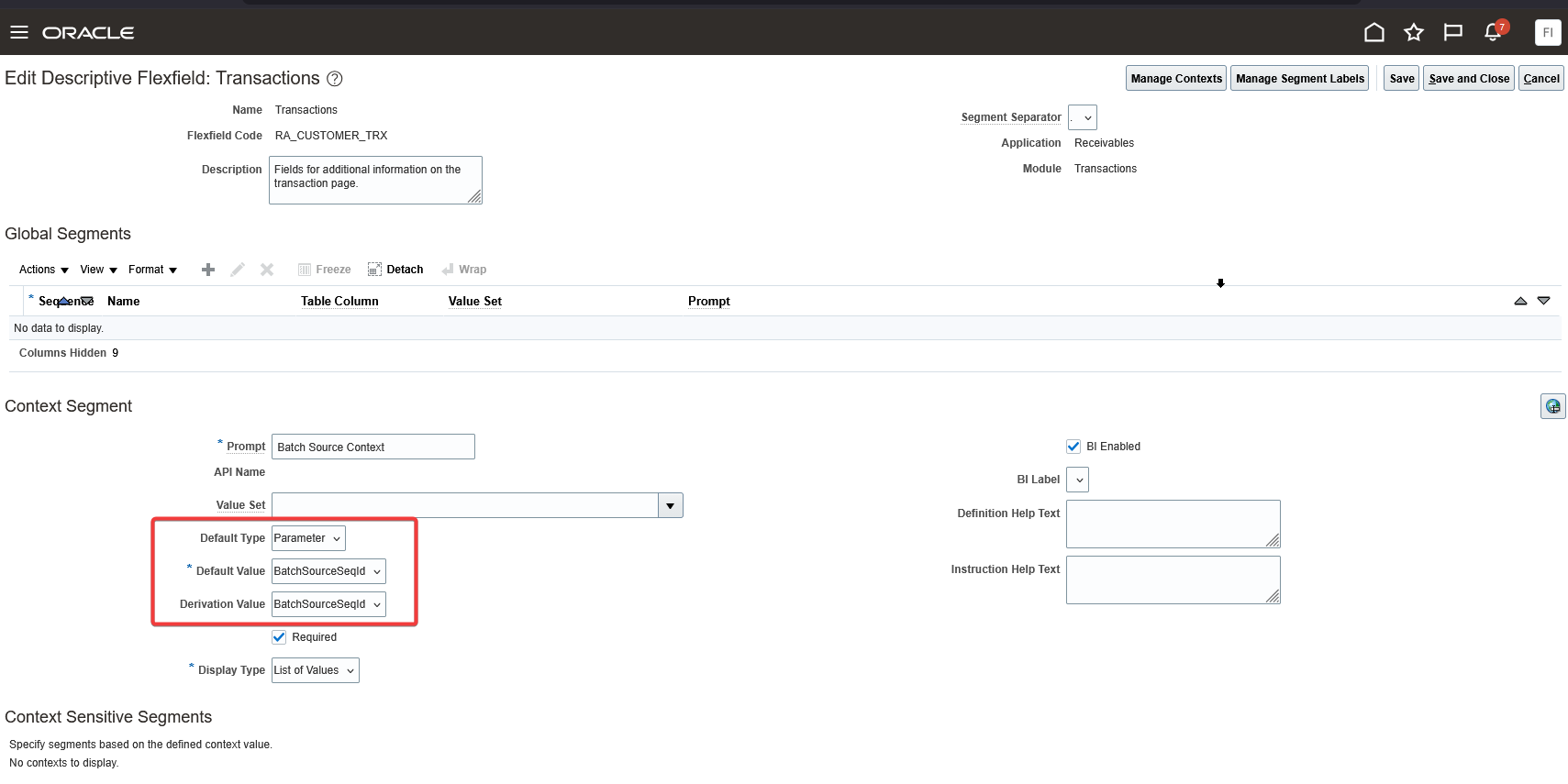Ra Incon Text How to add Batch Source context to RA_CUSTOMER_TRX DFF? — Cloud ...