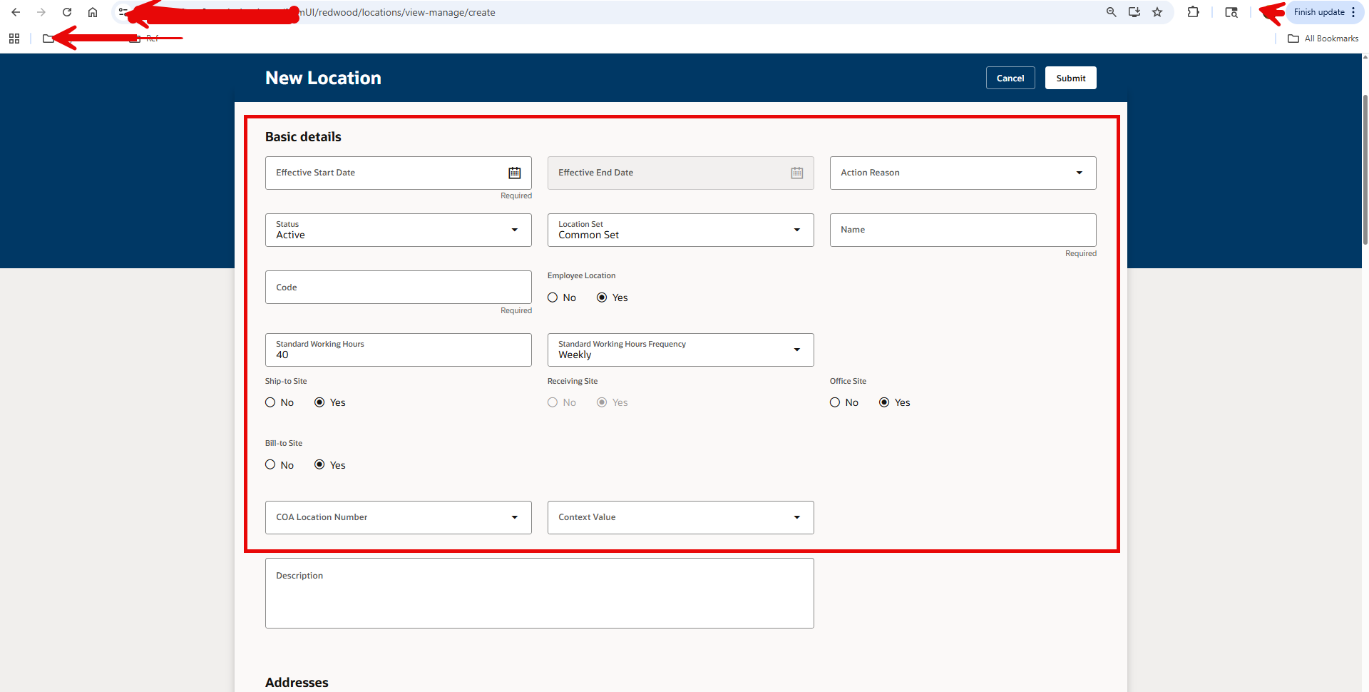 Redwood Location Page — Cloud Customer Connect