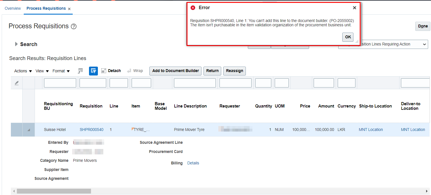 We getting this error when trying Add PR to Document Builder — Cloud ...