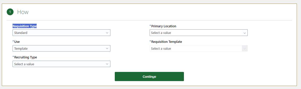 change the Requisition type — Cloud Customer Connect