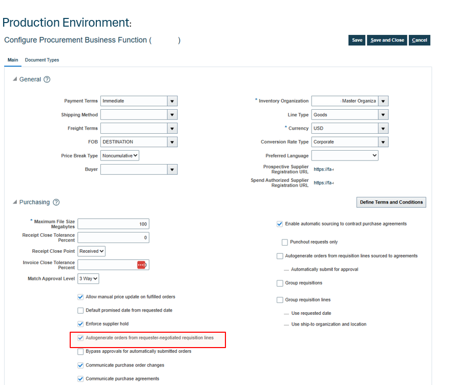 Po Generated Preventing PO auto-creation — Cloud Customer Connect