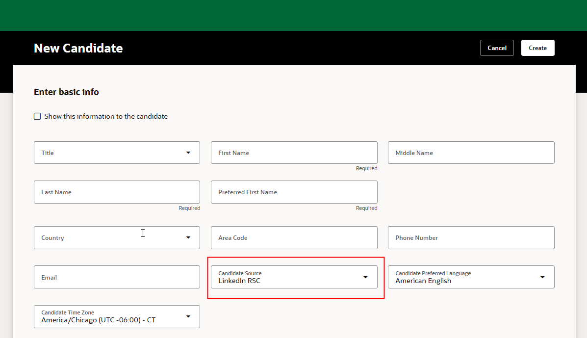 Can we hide the 'LinkedIn RSC' option from the Candidate Source field ...