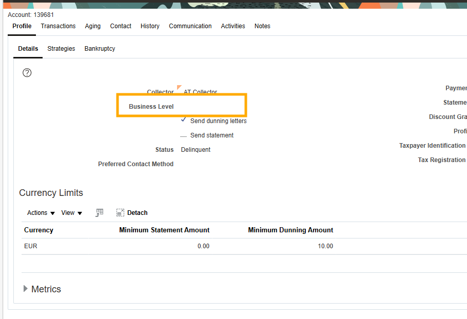How to migrate Business Level for customer accounts in Collections ...