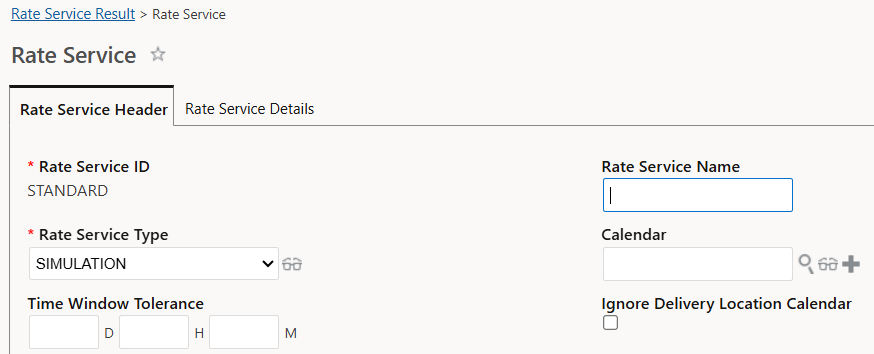 Rate service Distance — Cloud Customer Connect