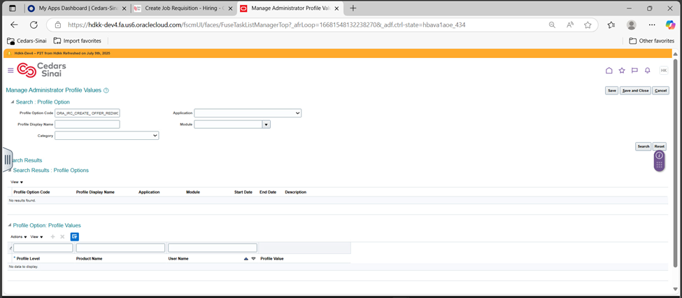 How to enable the redwood job offer page — Cloud Customer Connect