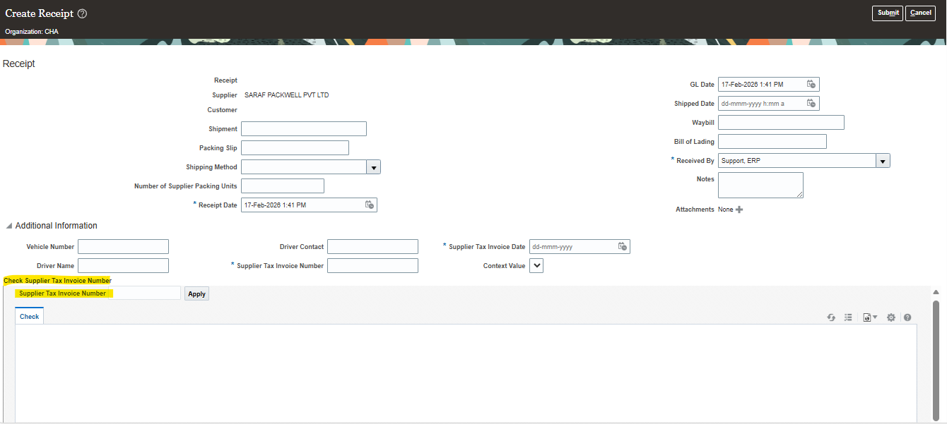How to create embedded screen for Receipt create Redwood page — Cloud ...