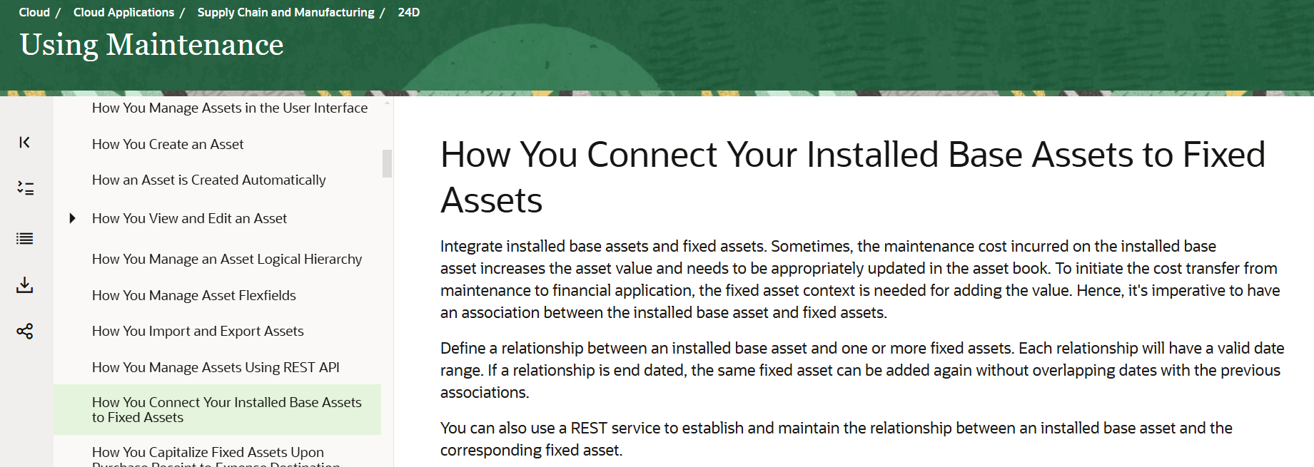 How You Connect Your Installed Base Assets to Fixed Assets — Cloud ...
