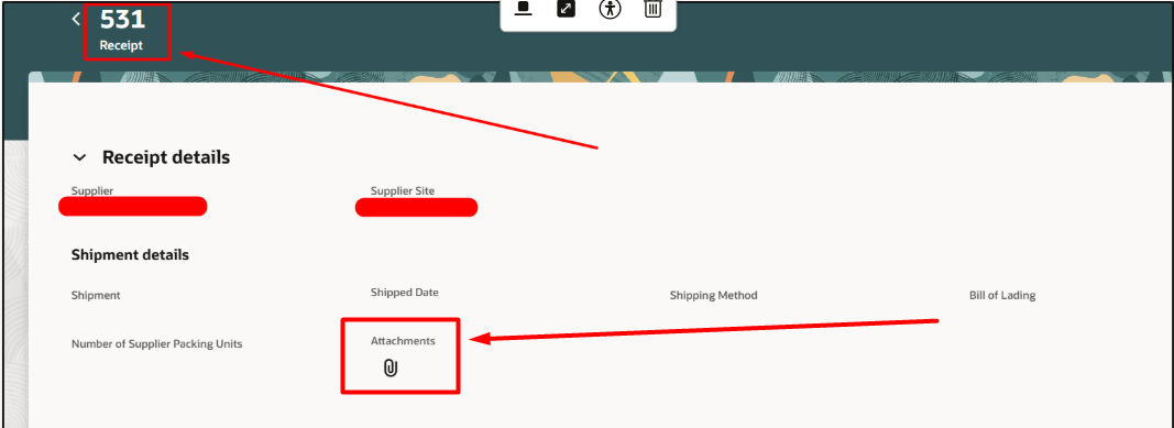 Redwood 25B - Receipt details are not showing the Attachement — Cloud ...
