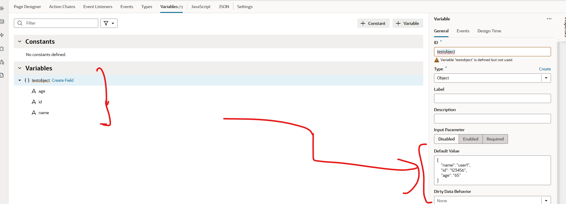 how to show variable data in dynamic form ? — Cloud Customer Connect