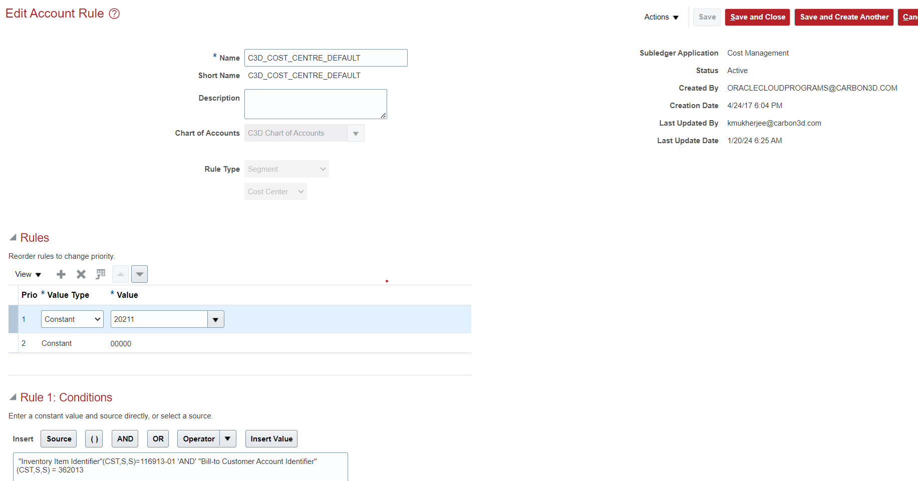 default rule not working for Bill-to Customer Account Number — Cloud ...
