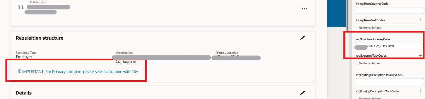 Redwood - ORC Job Requisition Details page shows broken image at the ...