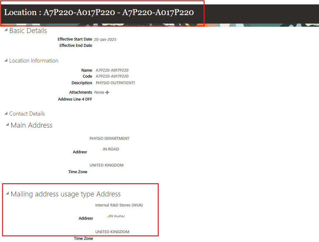 SQL to extract location mailing address — Cloud Customer Connect