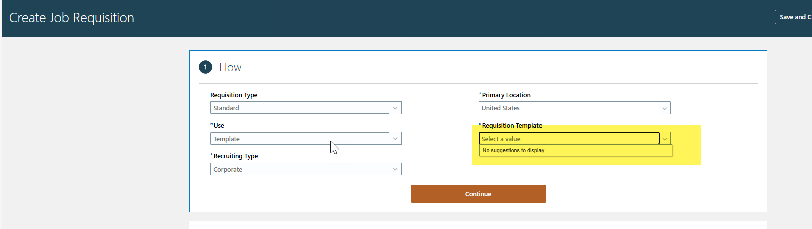 Requisition Templates Not Available in Recruiting — Cloud Customer Connect
