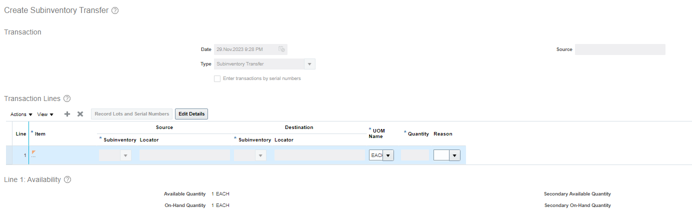 Subinventory is greyed out in Subinventory Transfer — Cloud Customer ...