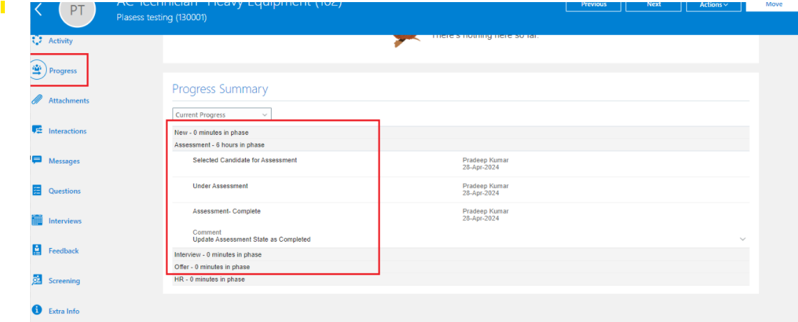 Fetch a SQL for requisition Progress Summary — Cloud Customer Connect