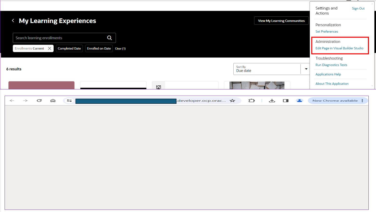 Visual Builder Studio Landing page blank post to 24A upgrade — Cloud ...