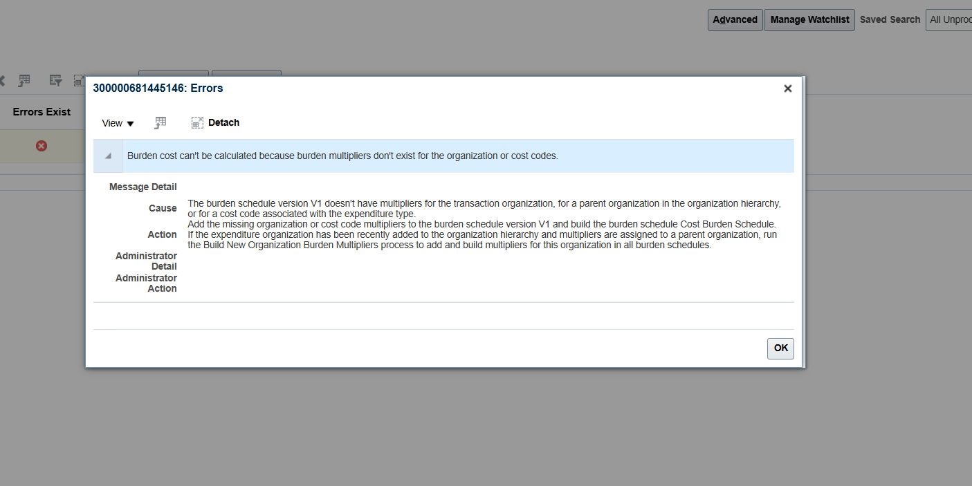 Assistance Required for Error in Oracle Fusion PPM Cost Import — Cloud ...