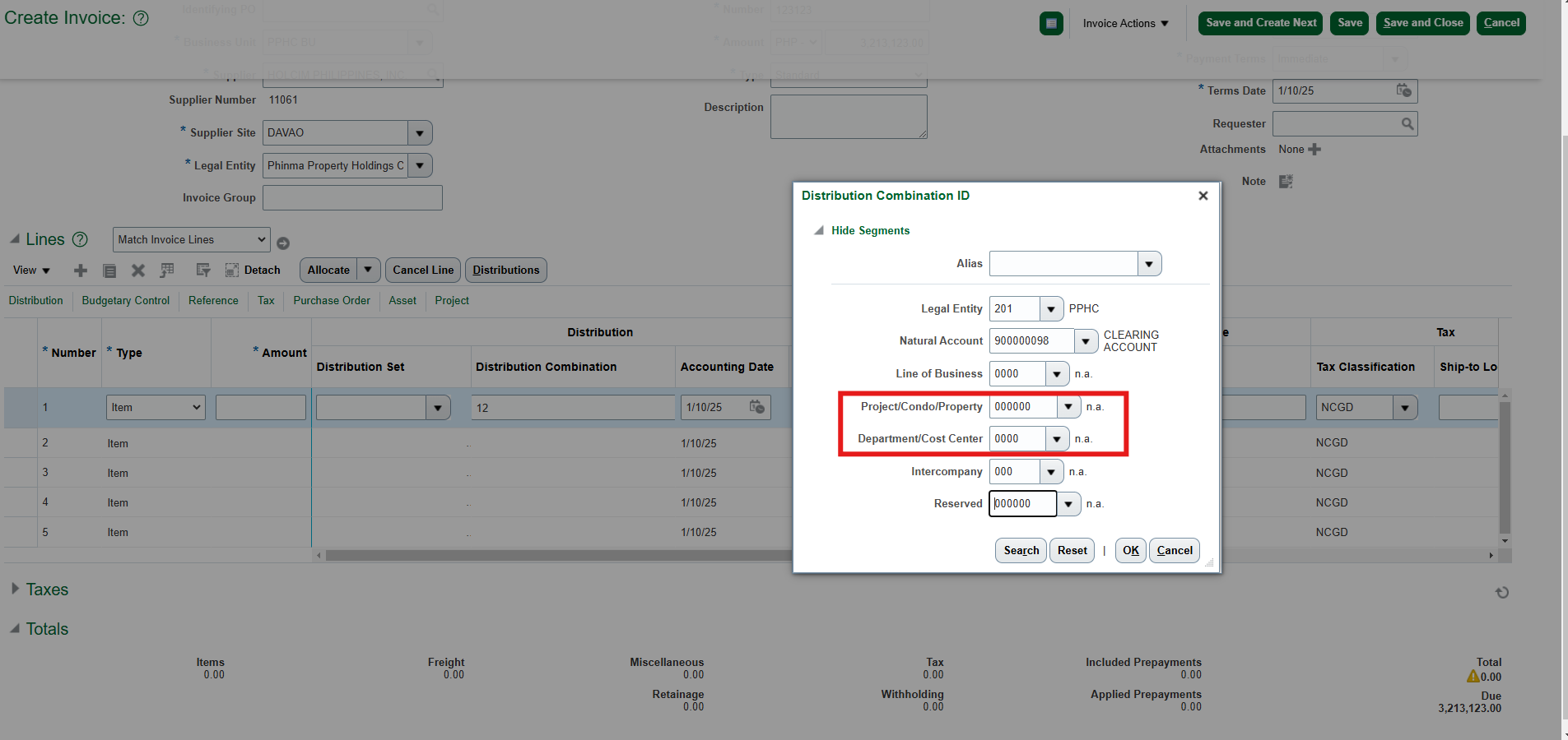 How to Put Error Validation on the Distribution Combination on the ...