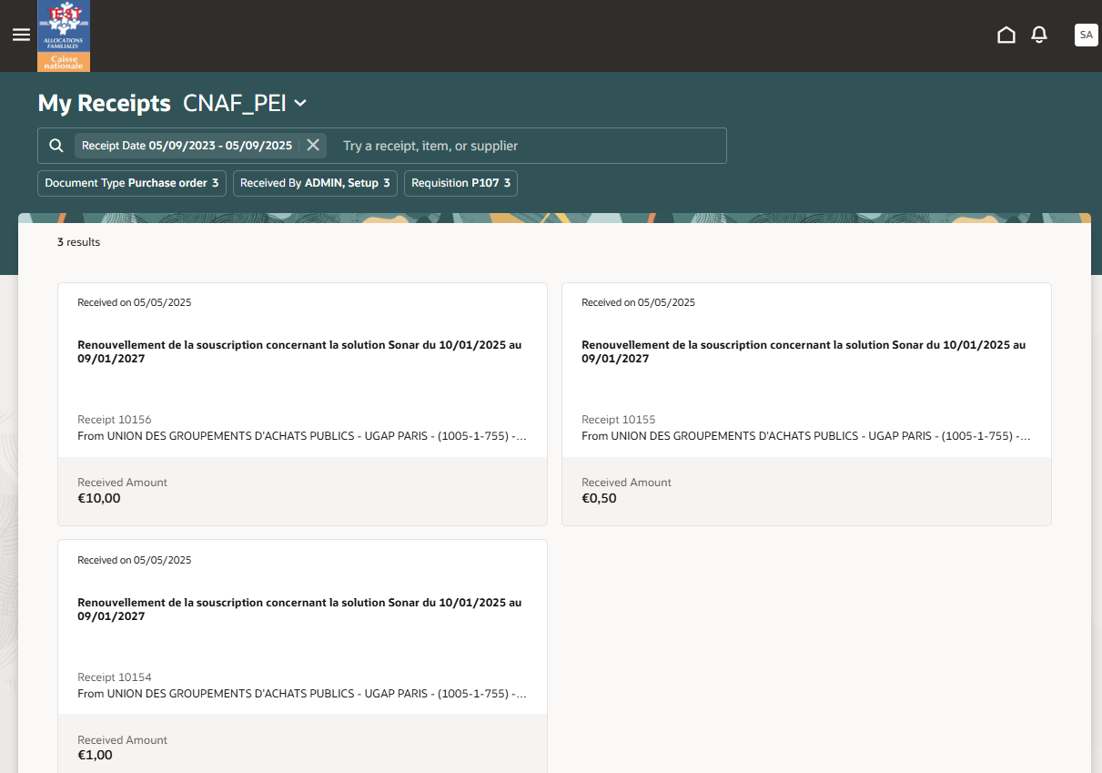 Redwood My Receipts page (table view vs cards view) — Cloud Customer ...