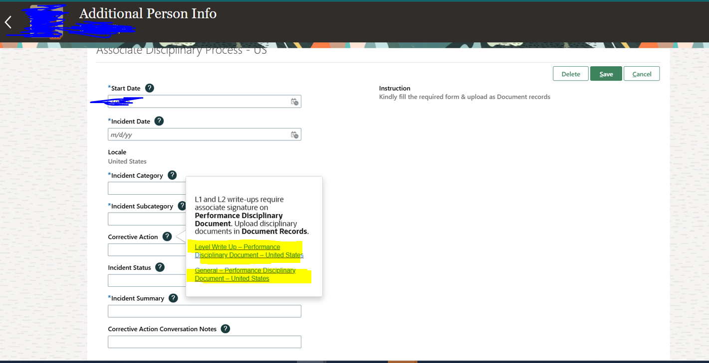 how to modify text in the corrective action under additional person ...