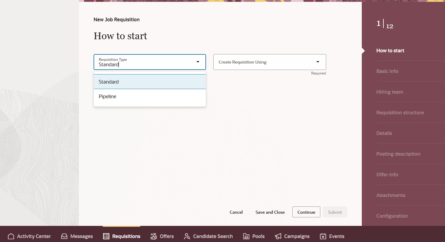 requisition type in business rule condition — Cloud Customer Connect