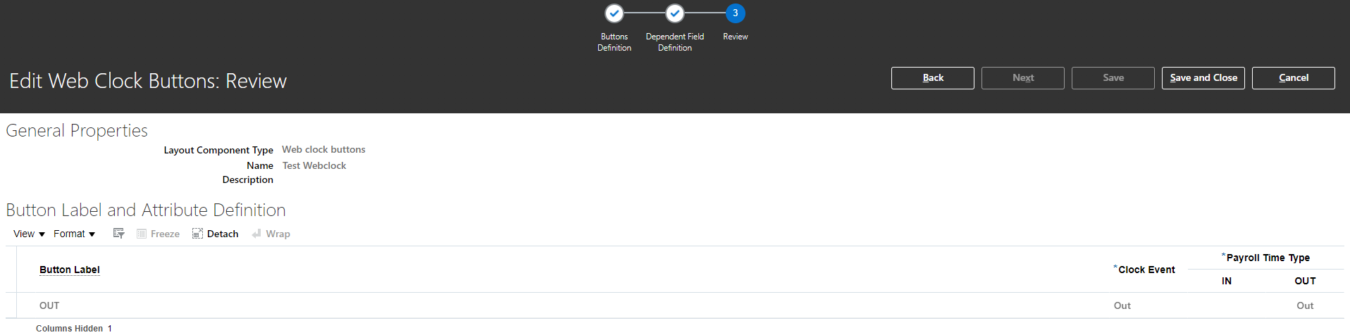 Oracle Webclock Webclock Buttons - Out Event disappearing — Cloud Customer Connect