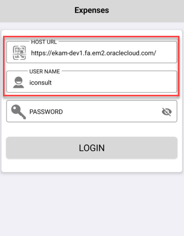 ๊ืUnable change Host URL and user name in Oracle fusion Expenses Mobile ...