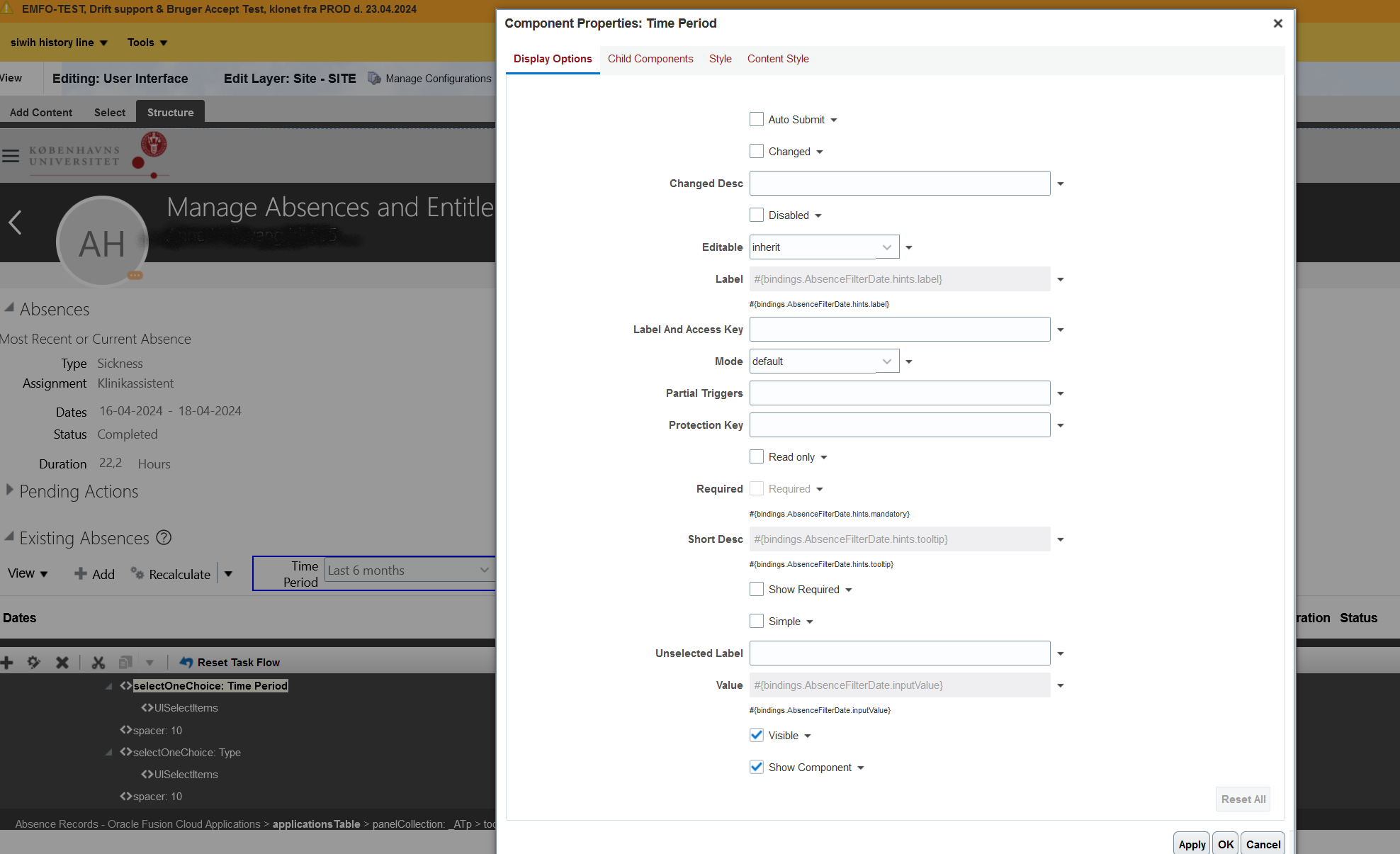 Time period showen in Manage Absences and Entitlements — Cloud Customer ...