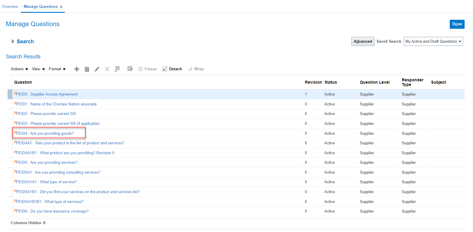 How to add a new question that will hide other questions based on
