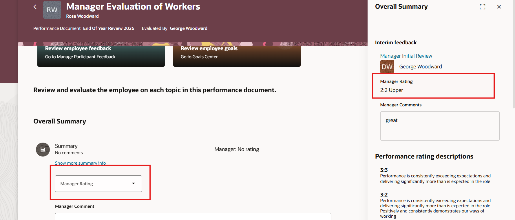 Default performance rating based on interim document — Cloud Customer ...