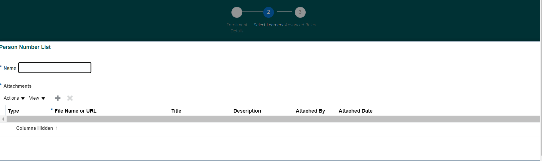 Learning assignments - Person number list in