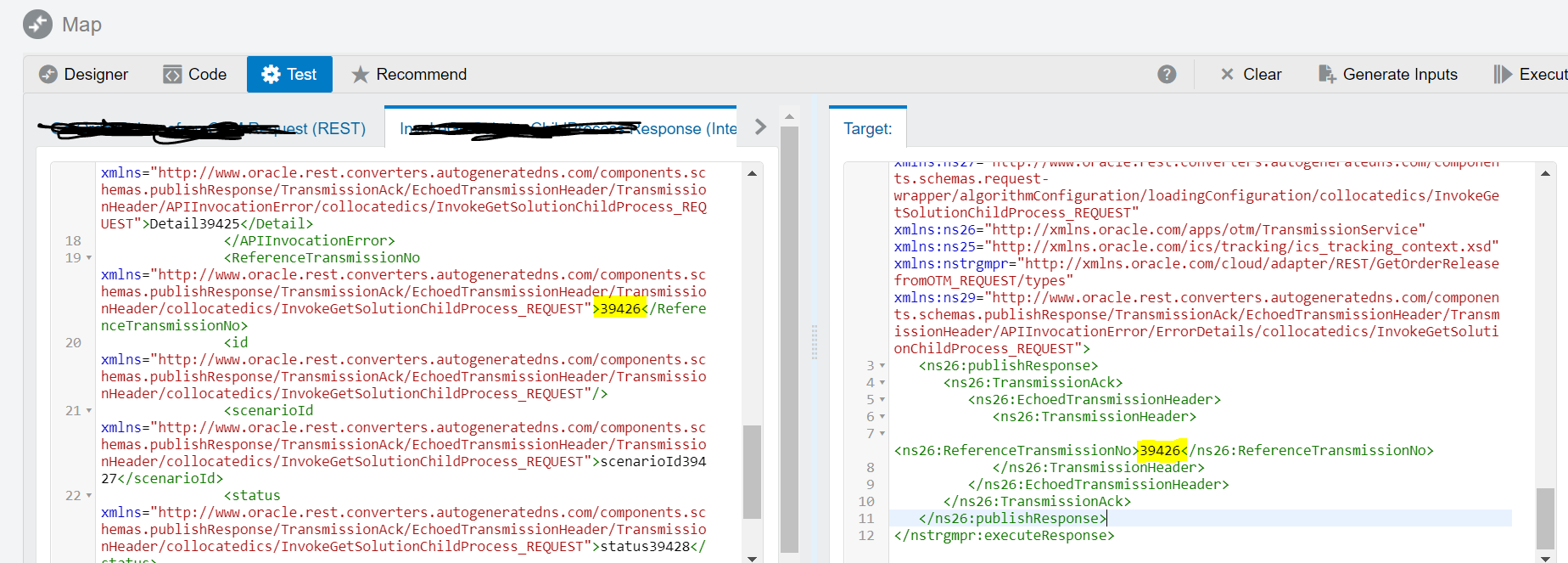NameSpace remove from OIC Mapping — Cloud Customer Connect