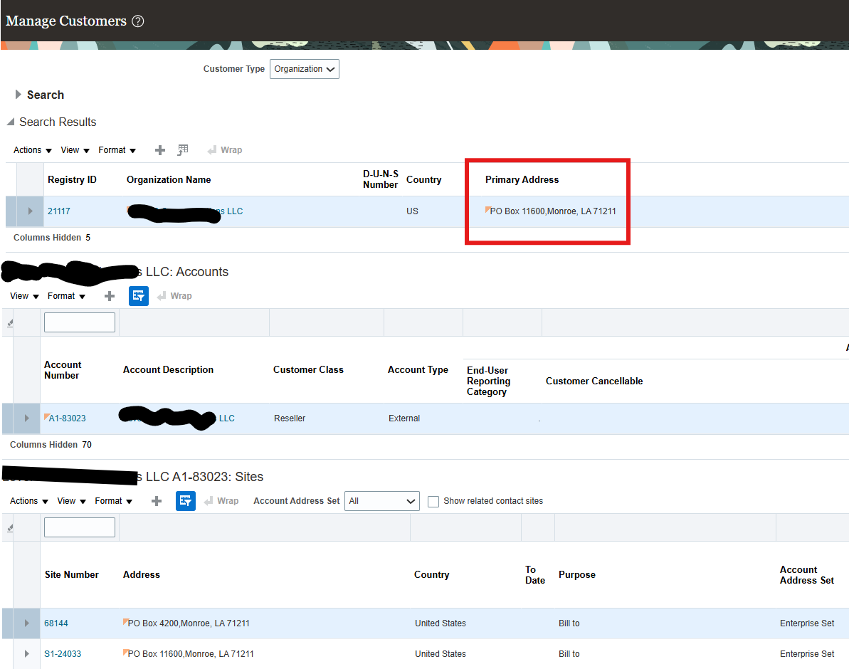 How to change the primary address at the customer registry level ...