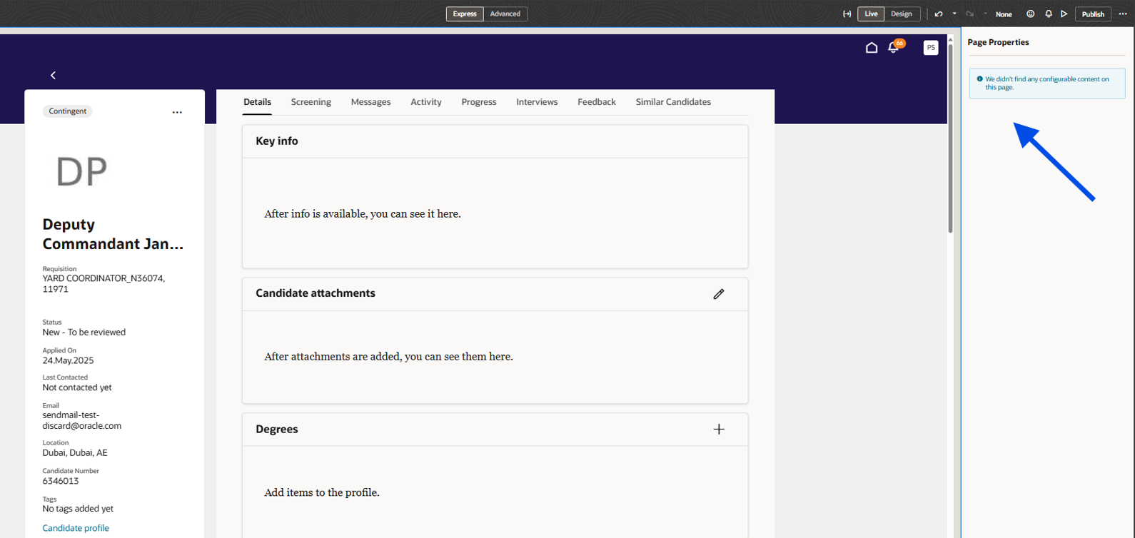 REDWOOD - Page Properties page is missing in Job Application Details ...