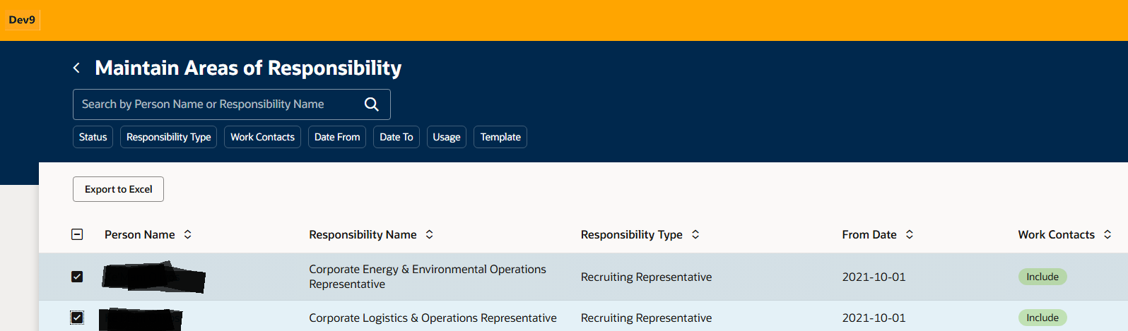 Missing Reassign button in Maintain Areas of Responsibility - Redwood ...