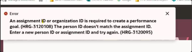 Error Manager Creating Goal - Assignment ID — Cloud Customer Connect