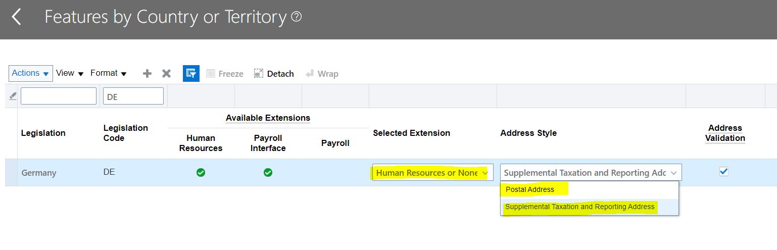 Address Style Selection — Cloud Customer Connect