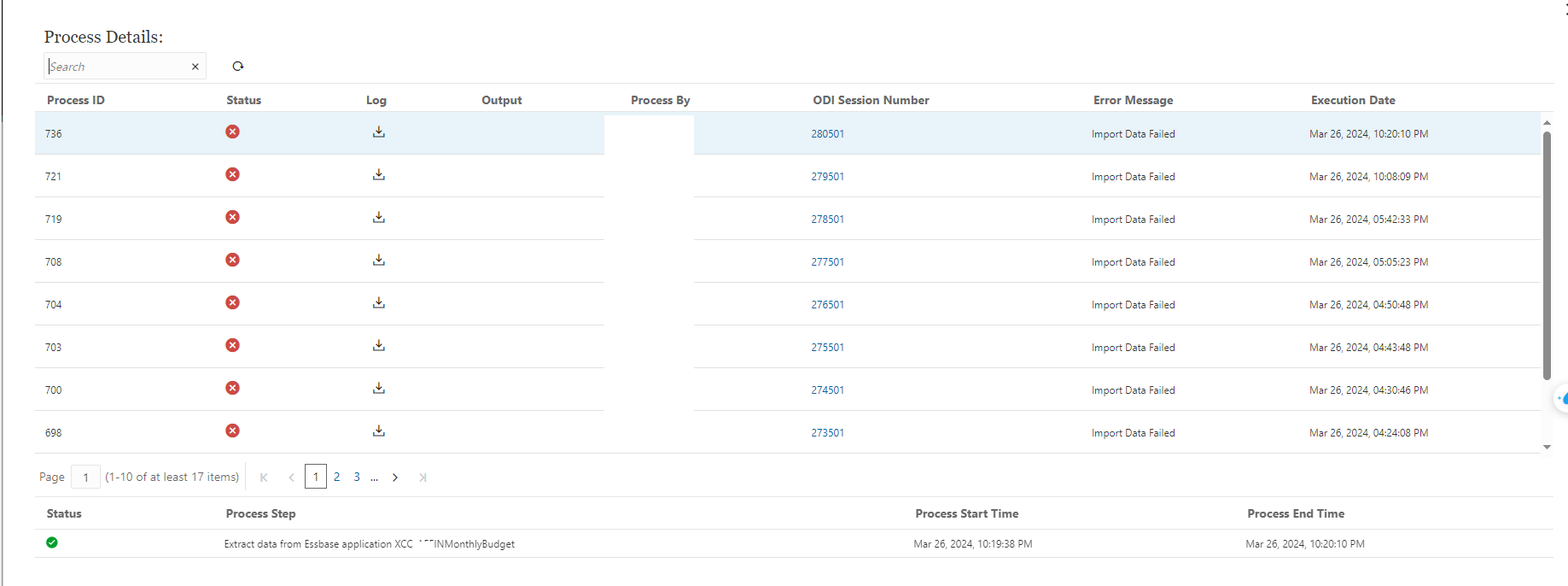 No periods were identified for loading data into table 'TDATASEG' when ...