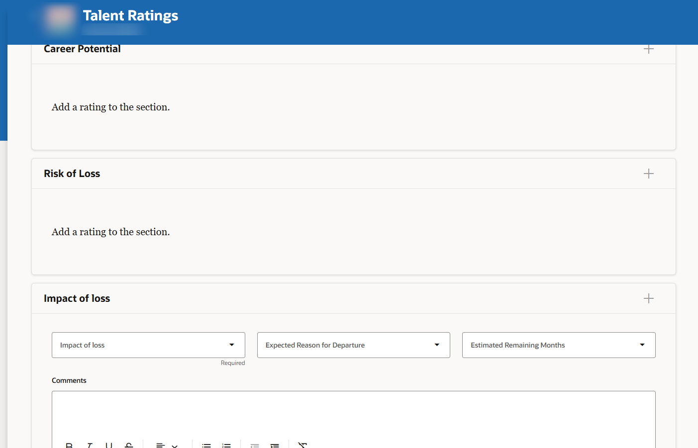 Add a flexfield in redwood talent rating page — Cloud Customer Connect
