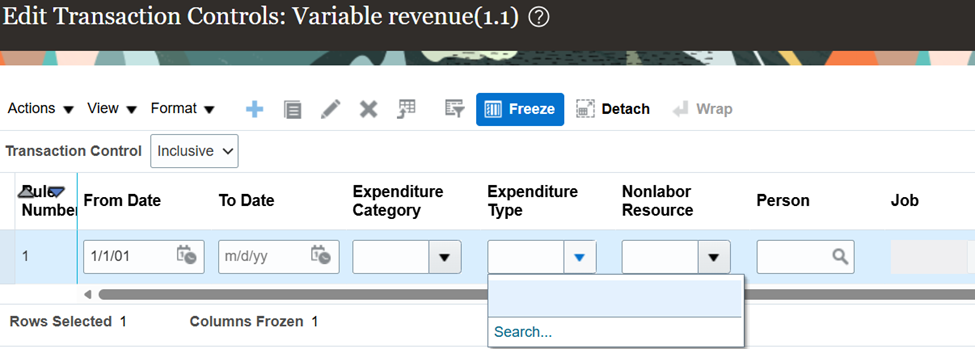 expenditure types not appearing in Transaction Controls LOV — Cloud ...