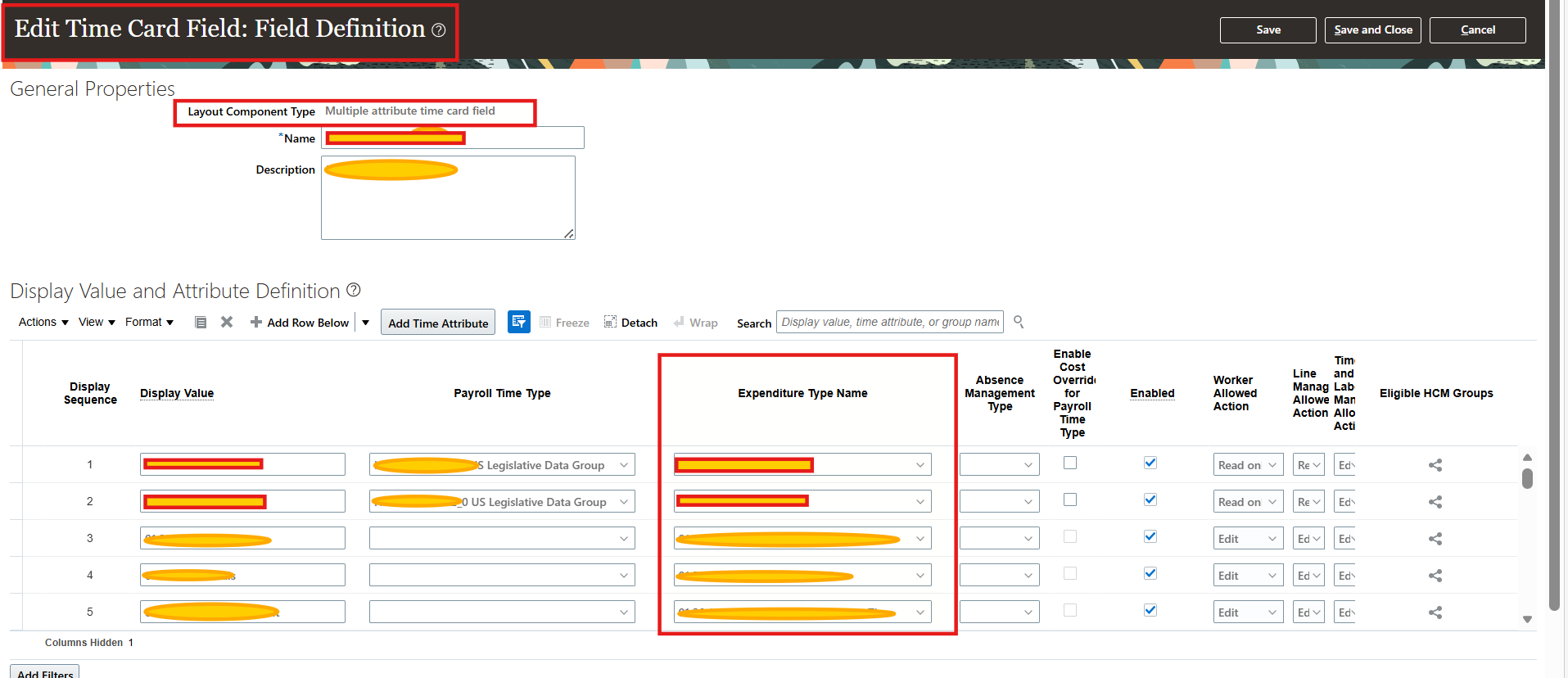HDL or Rest API to load data to Multiple attribute time card field ...