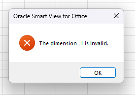 Smartview Excel Script Error SmartView error