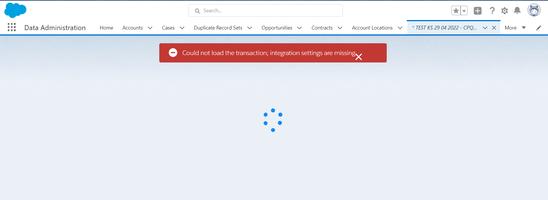 Error when trying to open an existing quote from SFDC Opportunity ...