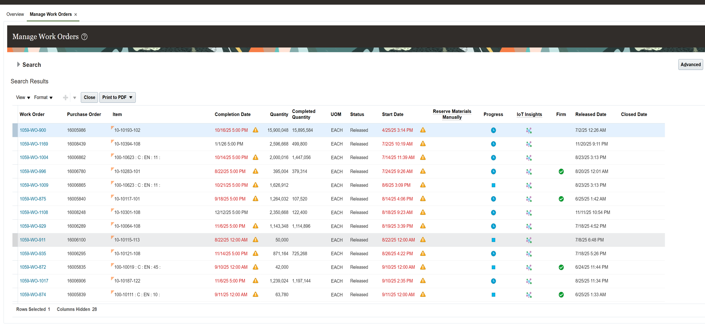 Inconsistent Time stamp on Work Order created after release from Supply ...