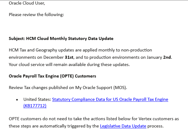 US OPTE Update dates vs Vertex Update dates — Cloud Customer Connect